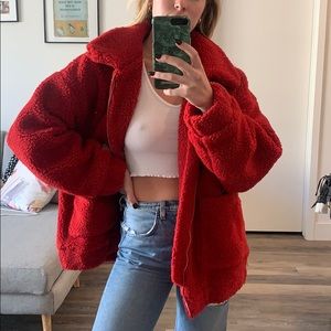 THE VINTAGE SHOP Oversized Faux Shearling Jacket